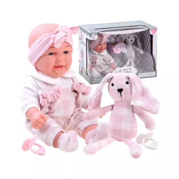 Žavi lėlė BOBAS su pliušiniu zuikučiu 1