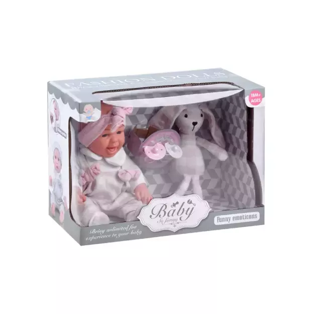 Žavi lėlė BOBAS su pliušiniu zuikučiu 2